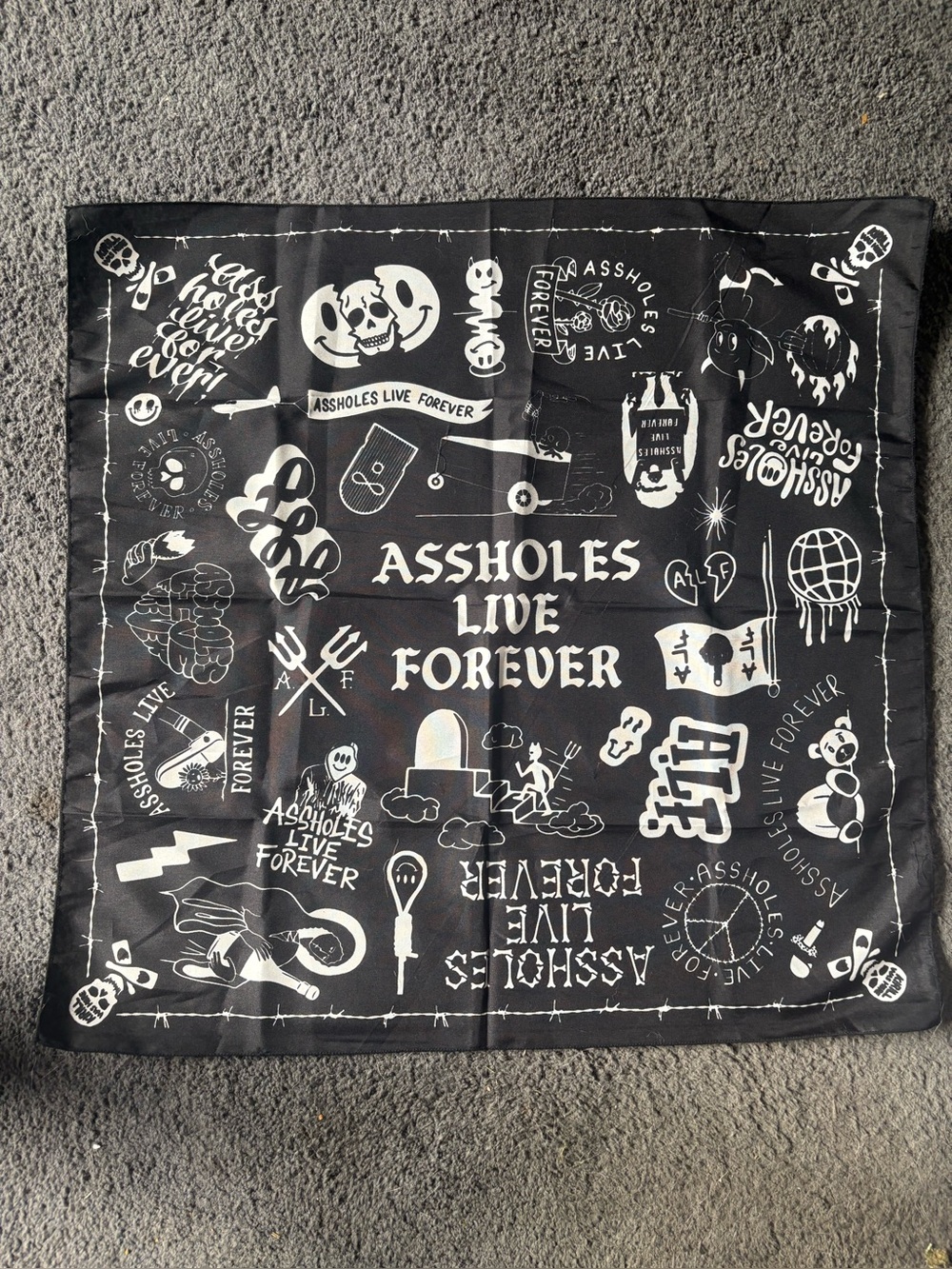 NIP Assholes Live Forever Graphic Bandana
